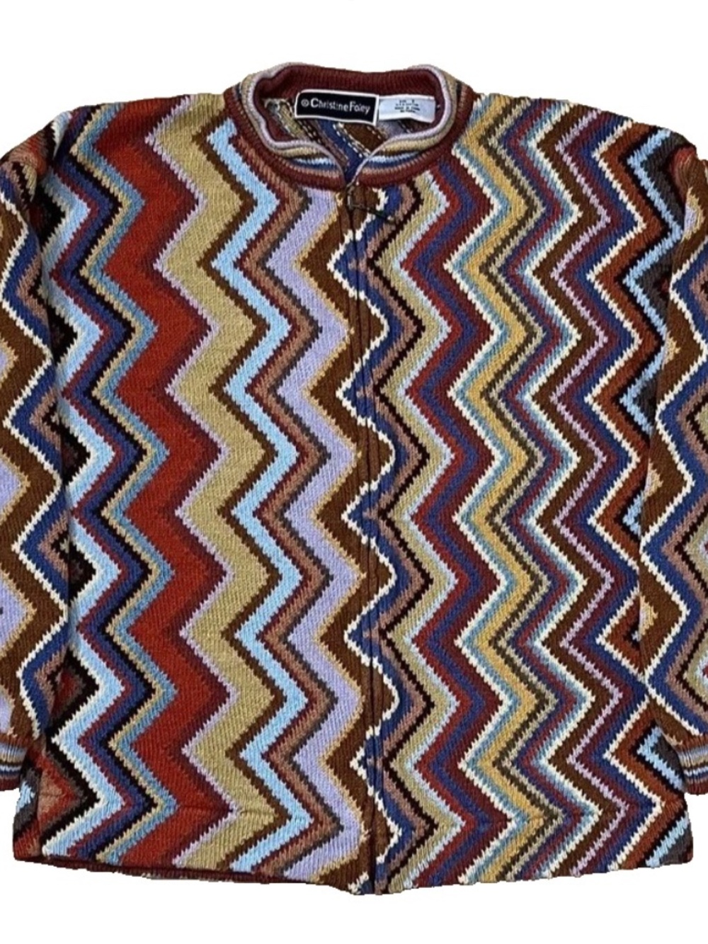 Christine Foley Lightening Sweater Women's sz 2 Full Zip